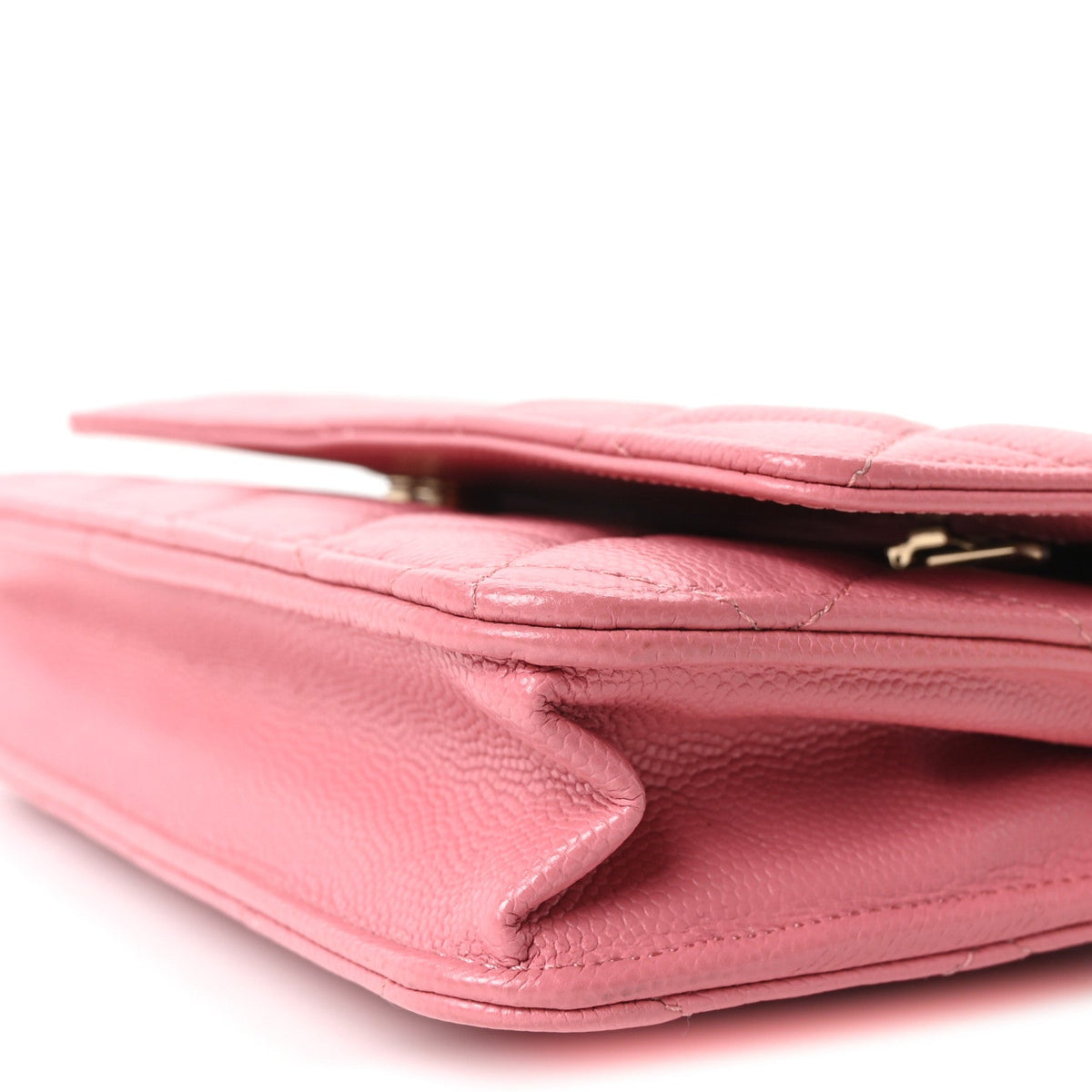 Quilted Caviar Wallet Bag - Pink
