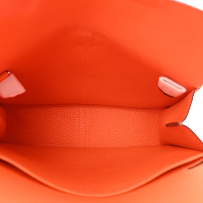 Taurillon Clemence Halzan 25 Orange Mini Handbag