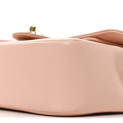 Small Caviar Flap Shoulder Bag - Pink