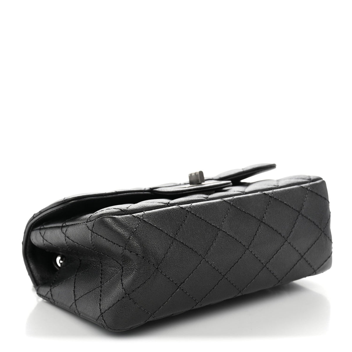 Mini Quilted Sheepskin Flap Shoulder Bag - Grey