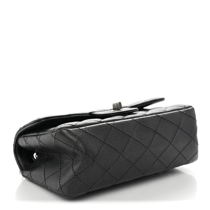 Mini Quilted Sheepskin Flap Shoulder Bag - Grey