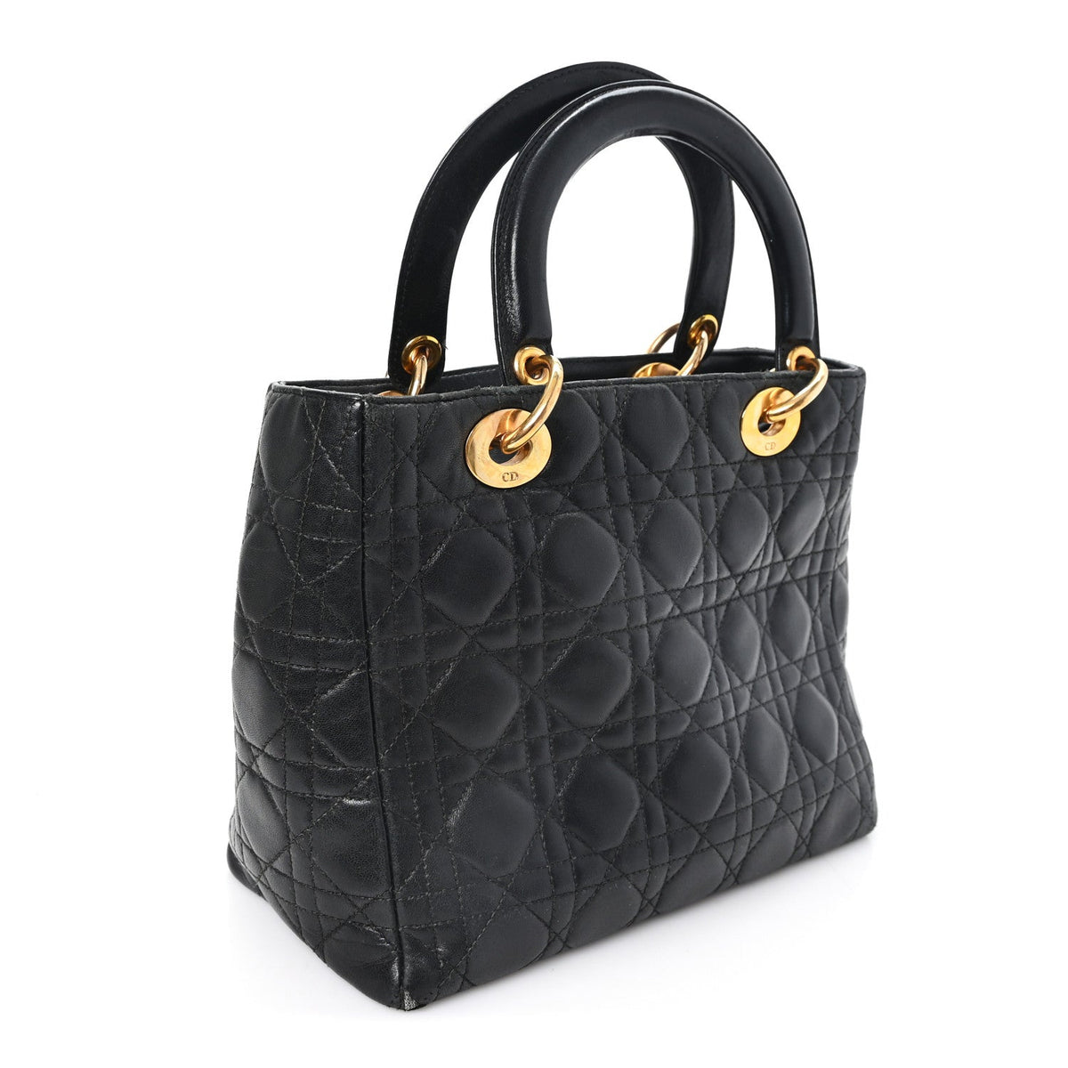 Medium Lambskin Handbag - Black
