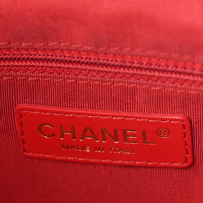 Quilted Caviar Tote Bag - Red