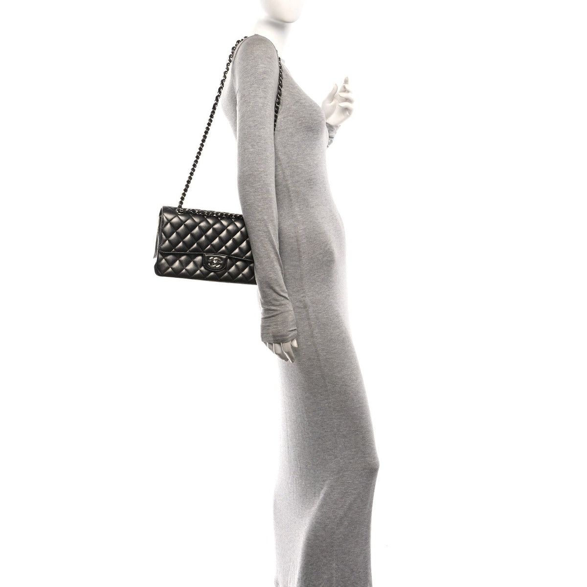 Medium Quilted Lambskin Flap Shoulder Bag