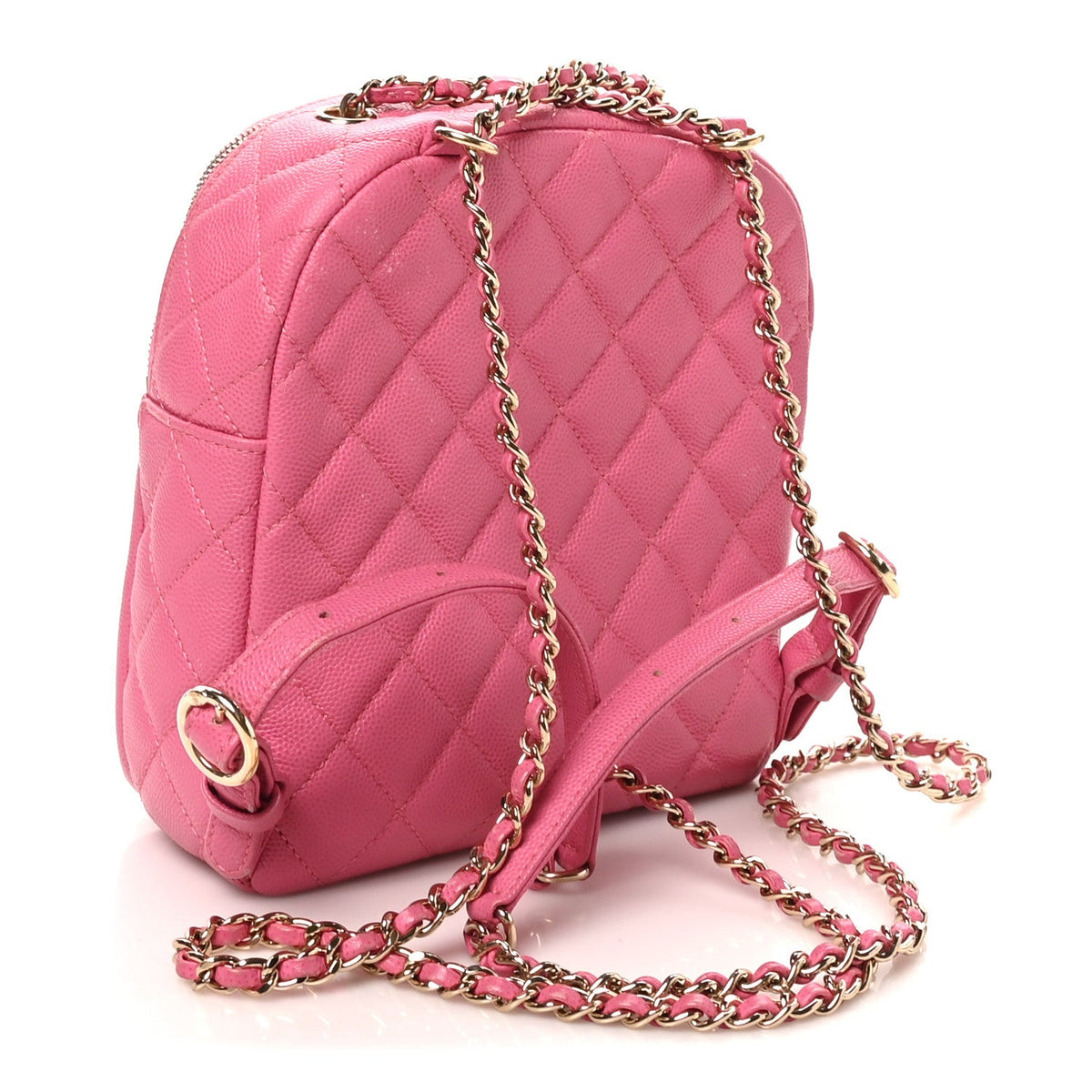 Small Quilted Caviar Backpack - Pink
