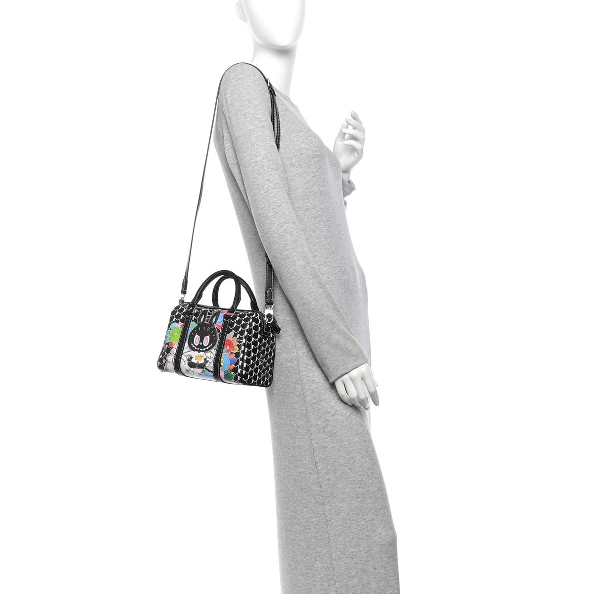 Calfskin Canvas Handbag - Black
