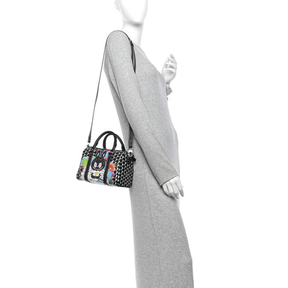 Calfskin Canvas Handbag - Black