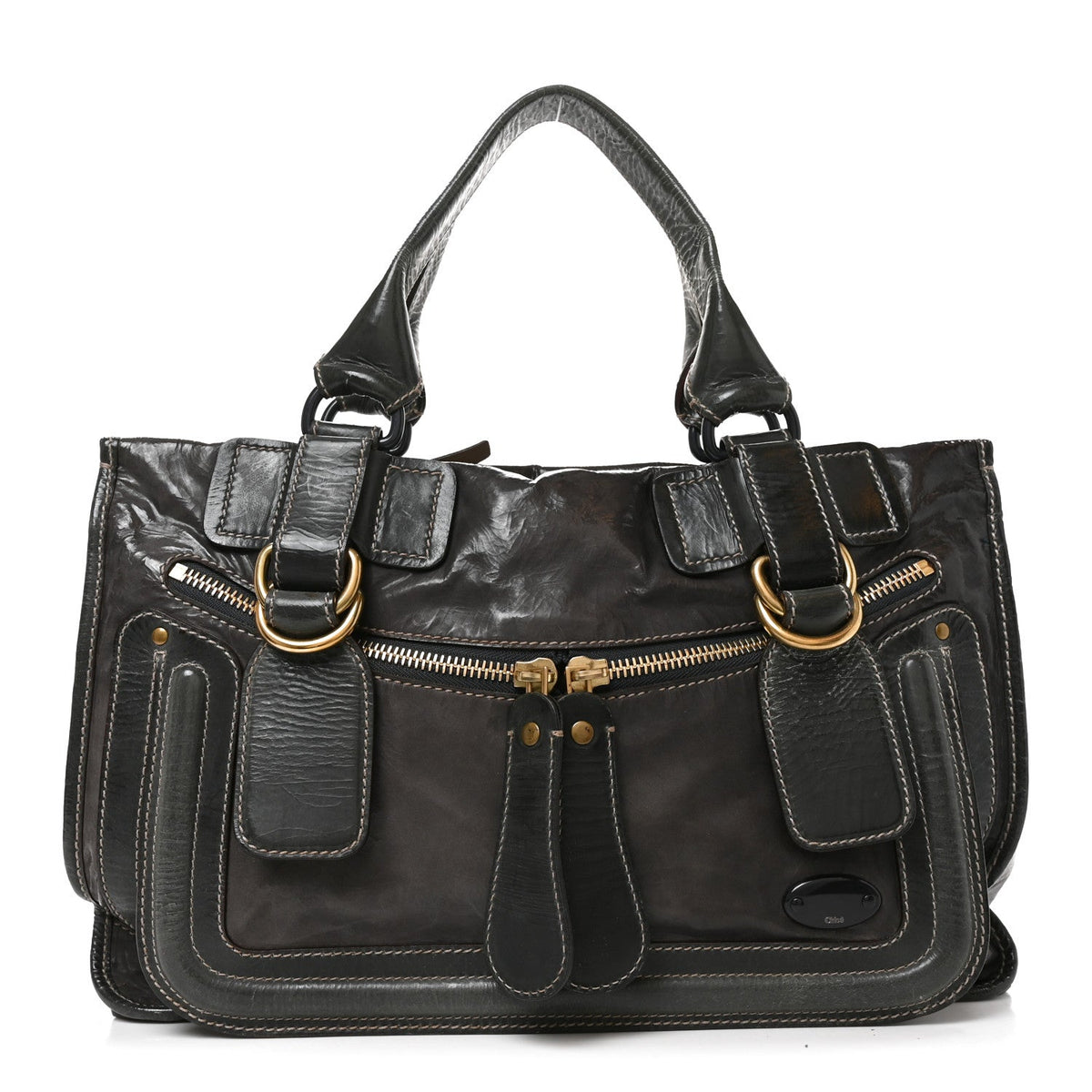 Large Calfskin Tote Bag - Grey