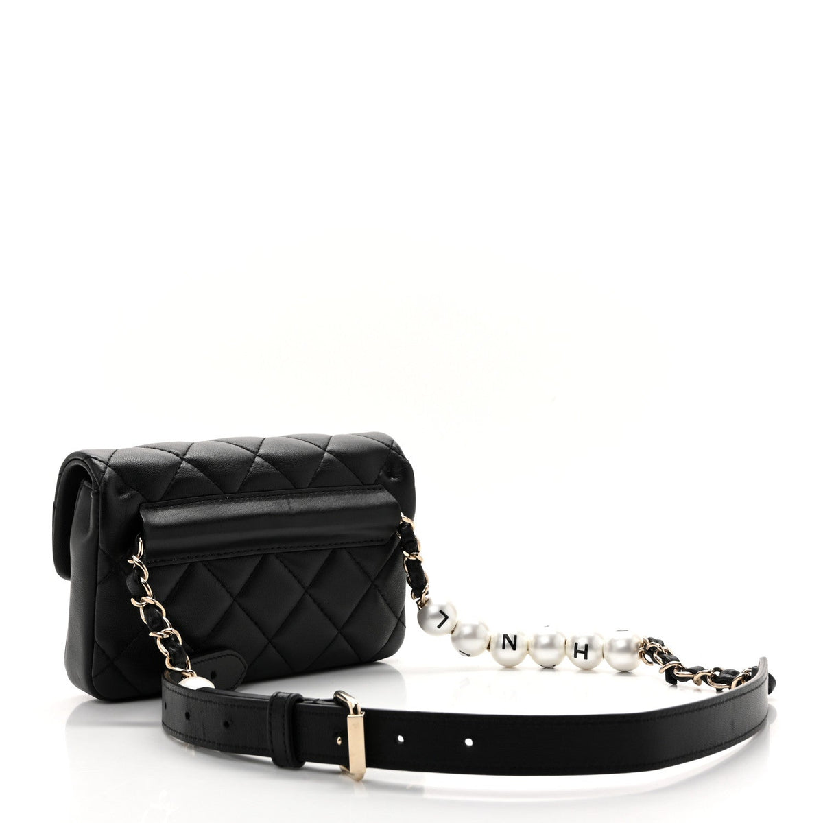 Mini Quilted Lambskin Belt Bag - Black