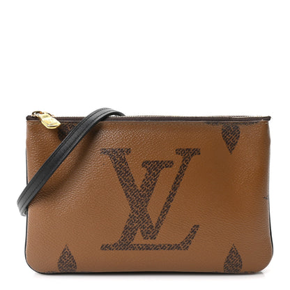 Reverse Monogram Giant Double Zip Pochet Handbag