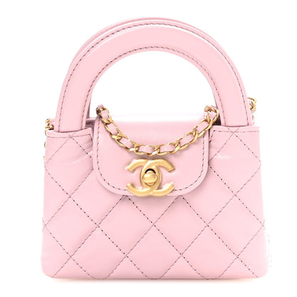 Mini Quilted Calfskin Handbag - Pink