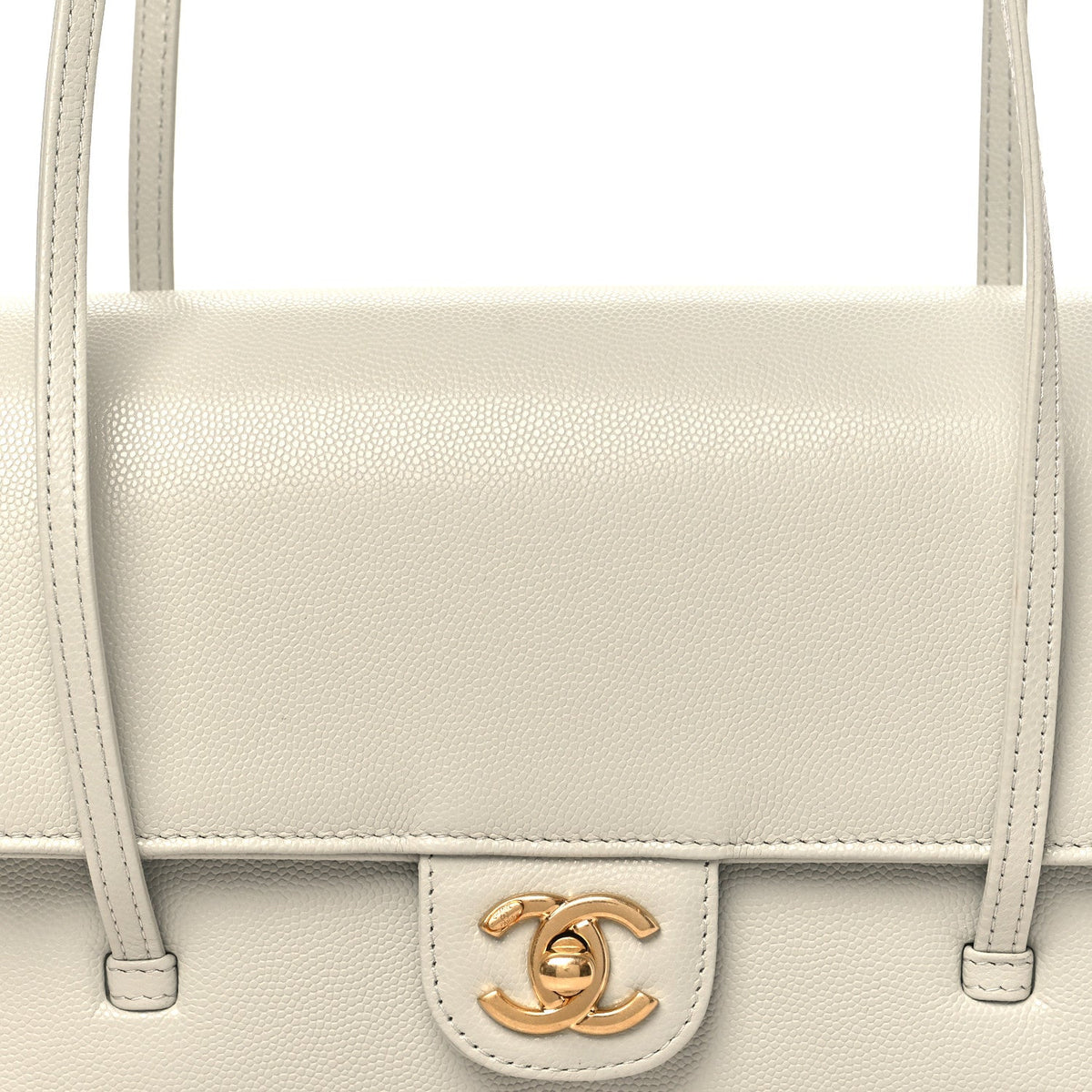 Small Caviar Flap Shoulder Bag - Light Green