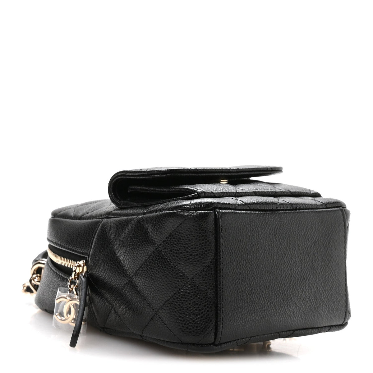 Mini Quilted Caviar Backpack - Black