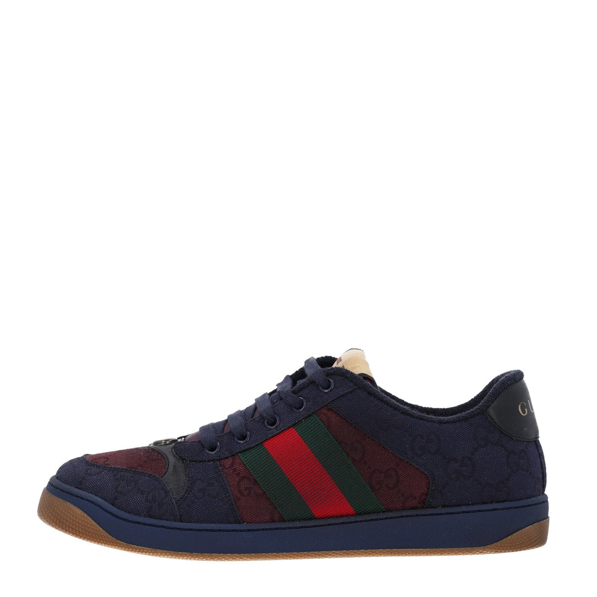 New Canvas GG Web Screener Sneakers 8 Burgundy Navy