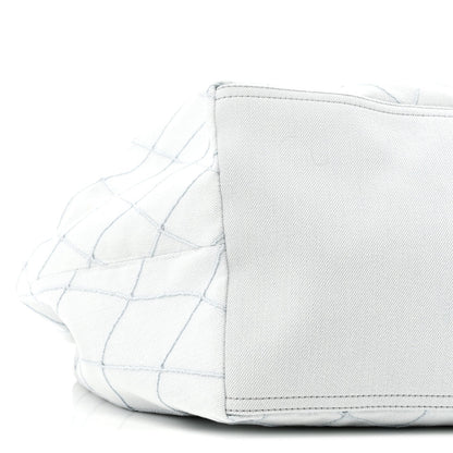 Small Quilted Calfskin Tote Bag - Light Blue