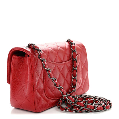 Mini Quilted Caviar Flap Shoulder Bag - Tan