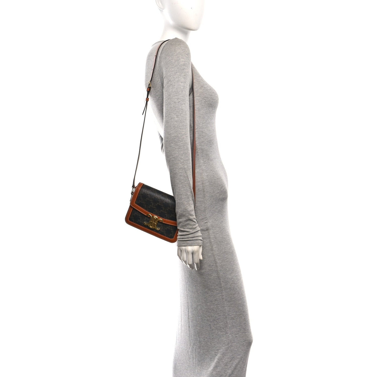 Calfskin Canvas Handbag - Tan