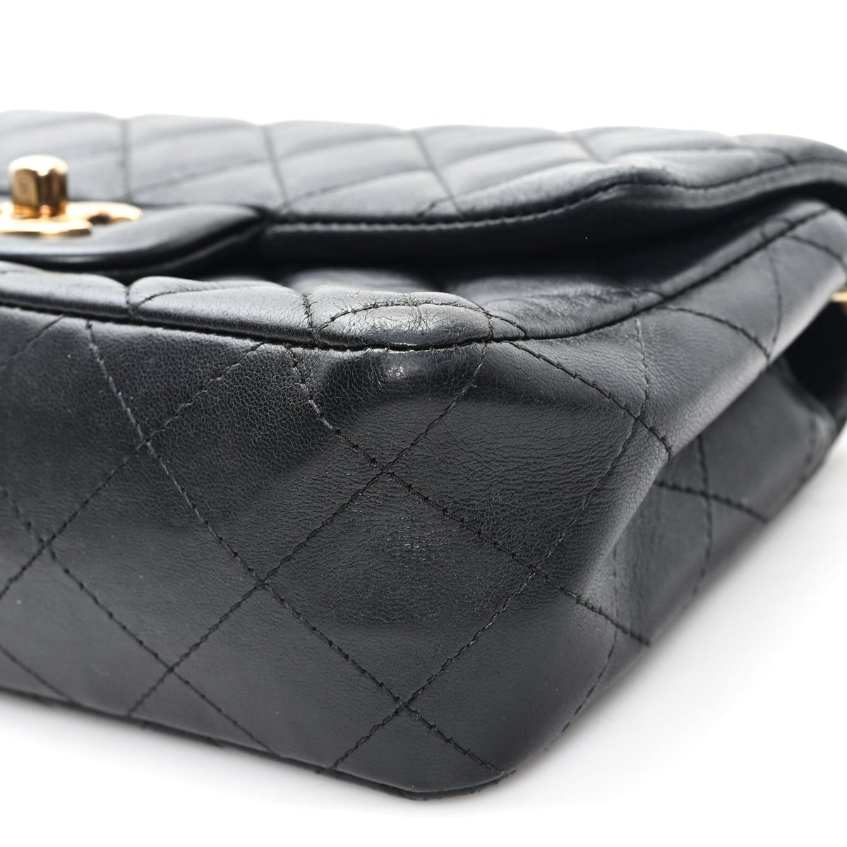 Mini Quilted Lambskin Flap Shoulder Bag - Tan