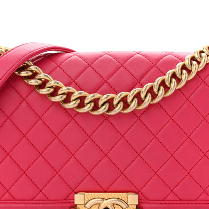 Medium Quilted Lambskin Flap Shoulder Bag