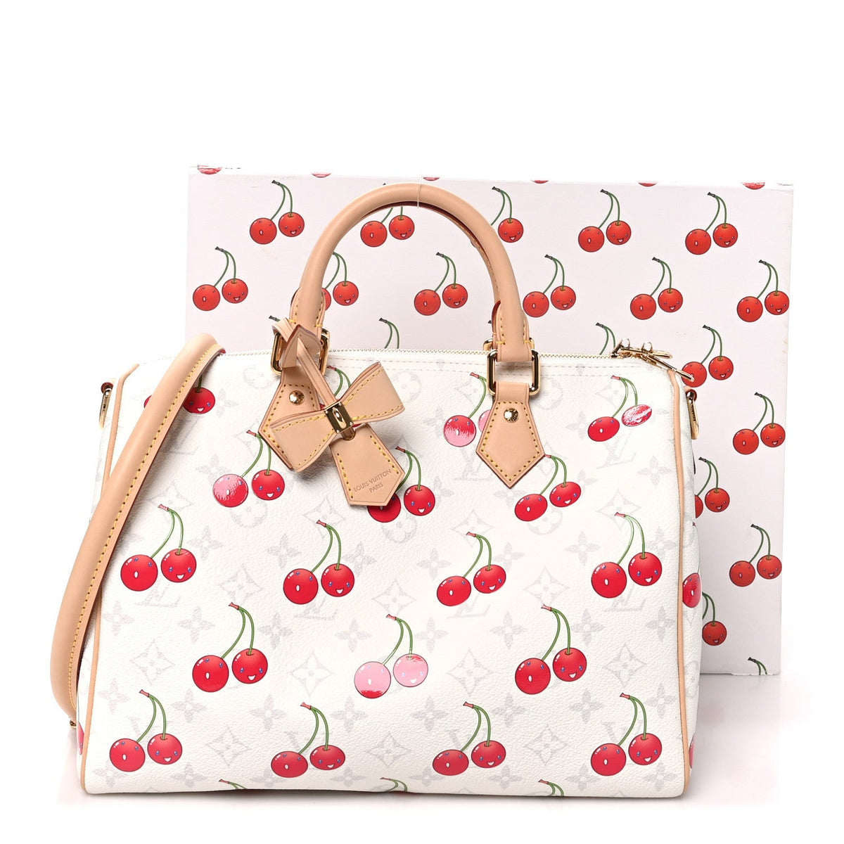 Lv X Tm Monogram Cerises Speedy Soft Ban Handbag