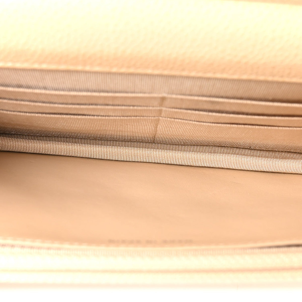 Quilted Caviar Wallet Bag - Beige
