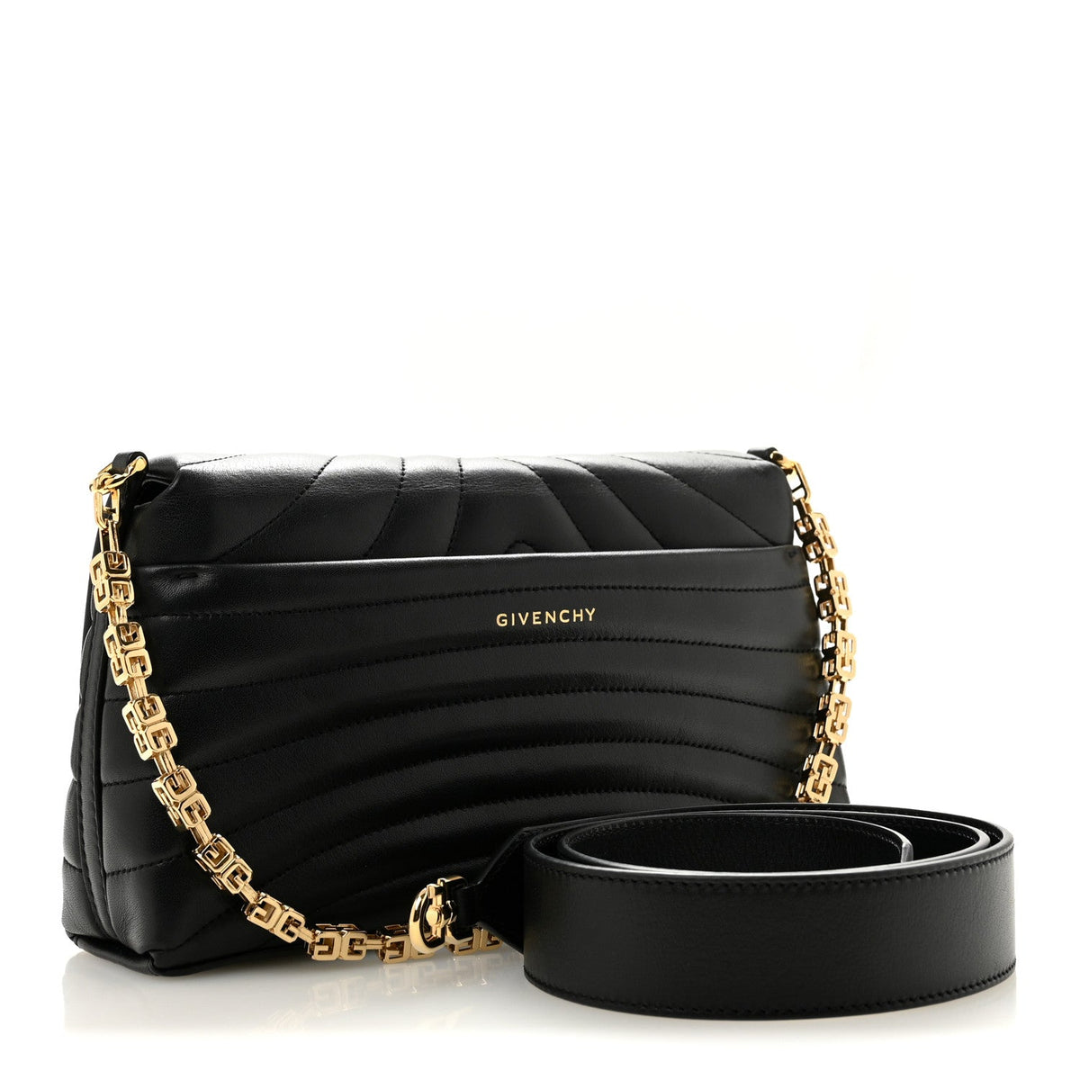 Small Quilted Calfskin Shoulder Bag - Black
