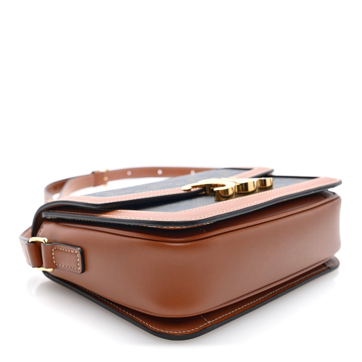 Calfskin Canvas Handbag - Tan
