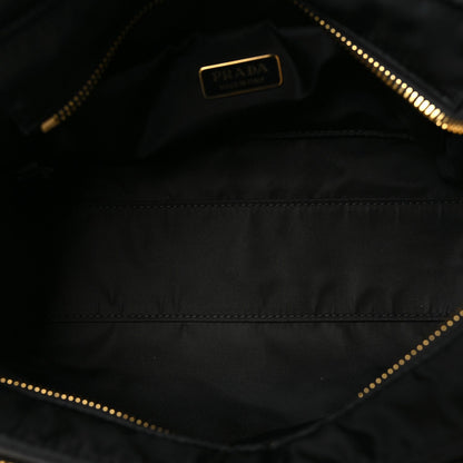 Medium Nylon Shoulder Bag - Black