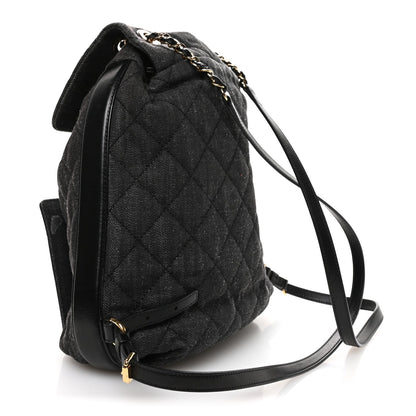 Quilted Calfskin Backpack - Grey