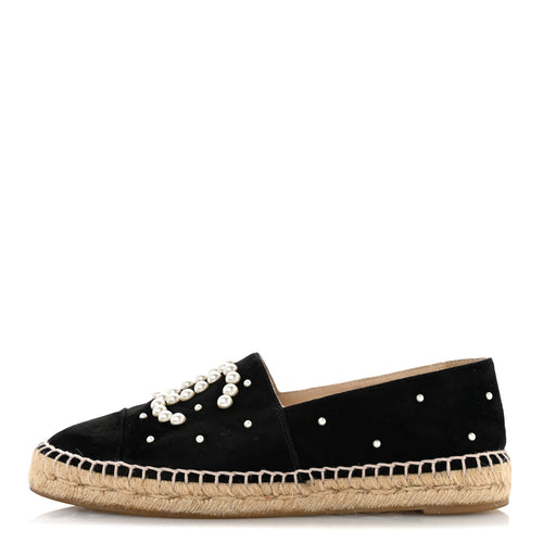 Suede Pearl CC Espadrilles Black