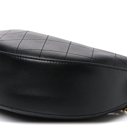 Quilted Lambskin Hobo Bag - Black