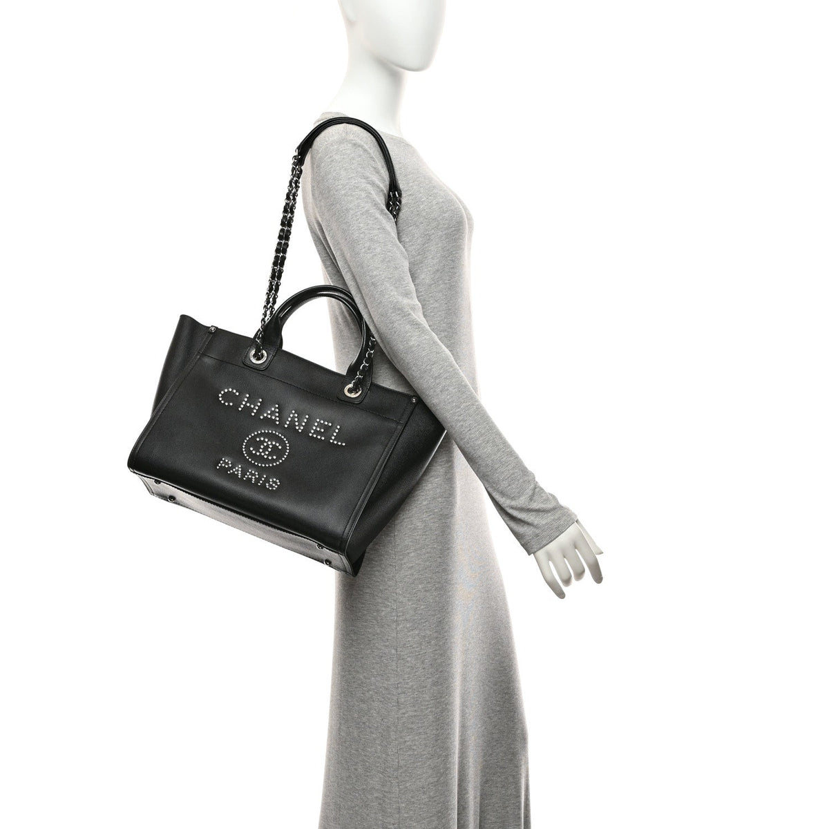 Small Caviar Tote Bag - Black