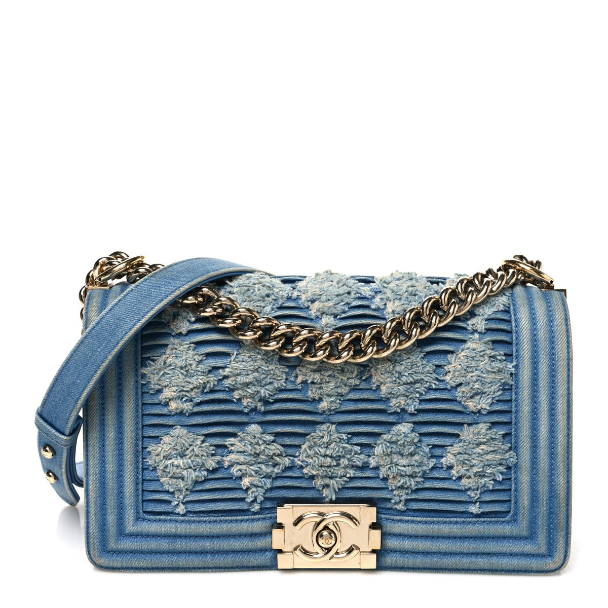 Medium Flap Shoulder Bag - Light Blue