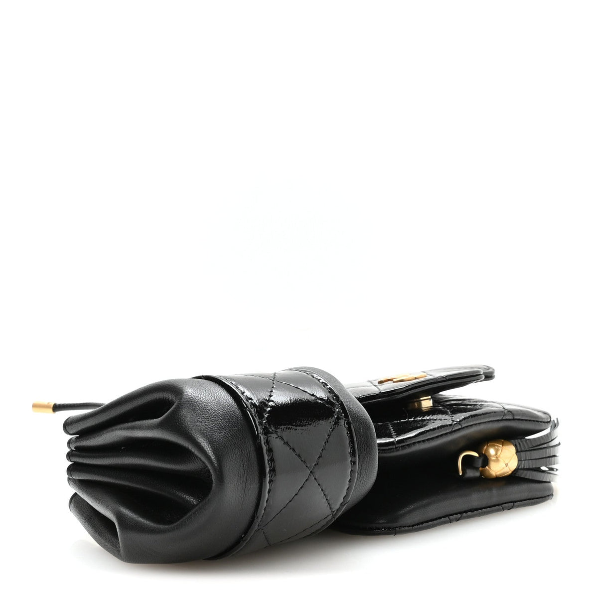 Quilted Lambskin Clutch Bag - Black