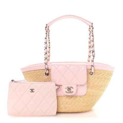 Small Lambskin Tote Bag - Beige