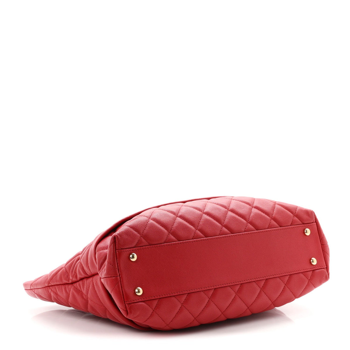 Quilted Caviar Tote Bag - Red