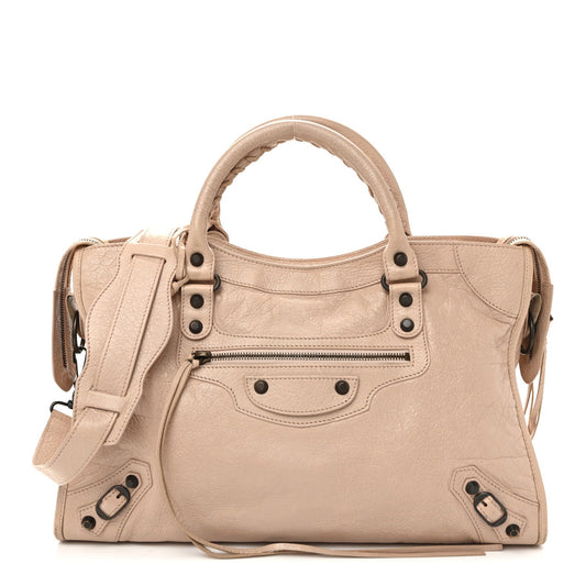 Agneau Classic Hardware City Rose Aubepi Handbag