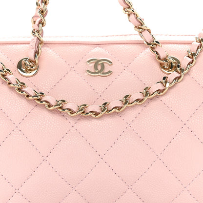 Quilted Caviar Clutch Bag - Pink
