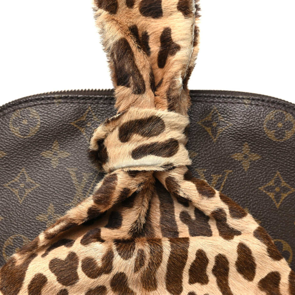 Monogram Azzedine Alaia Leopard Alma Handbag