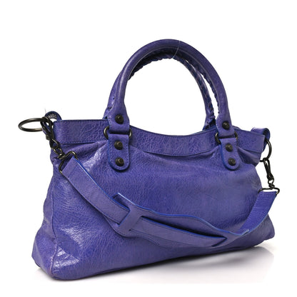 Agneau Classic Hardware First Bleu Lavan Handbag