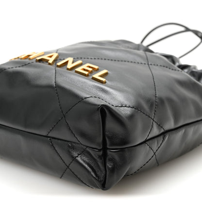 Mini Quilted Calfskin Handbag - Black