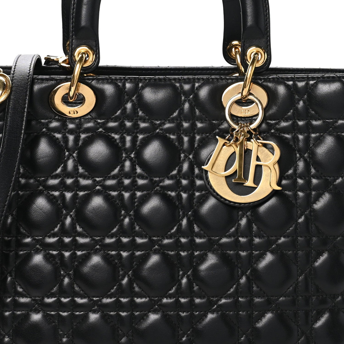 Large Lambskin Handbag - Black