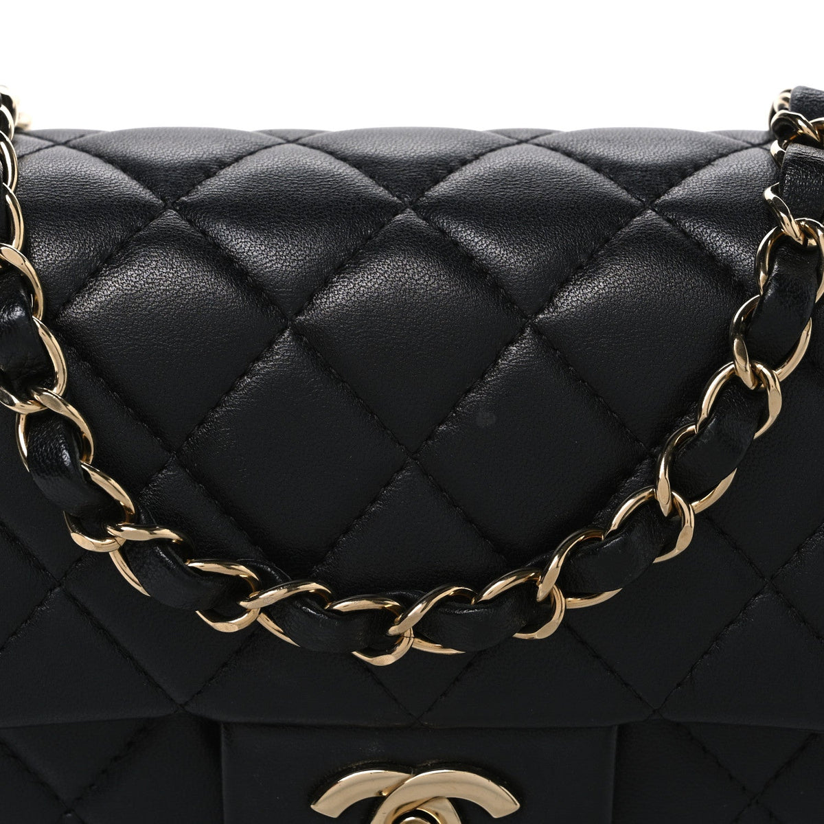 Mini Quilted Lambskin Flap Shoulder Bag - Tan
