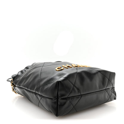 Mini Quilted Calfskin Handbag - Black