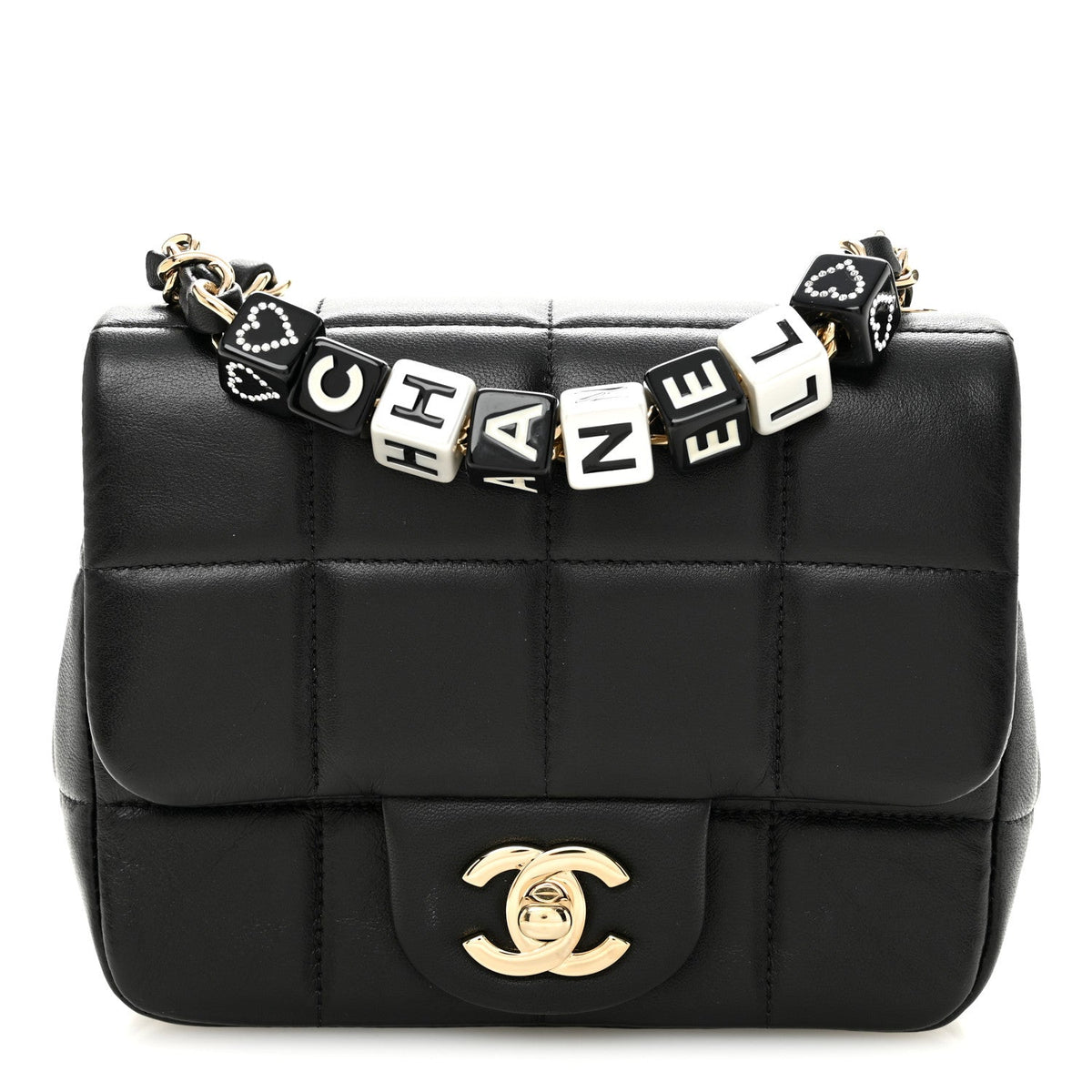 Mini Quilted Lambskin Flap Shoulder Bag - Black