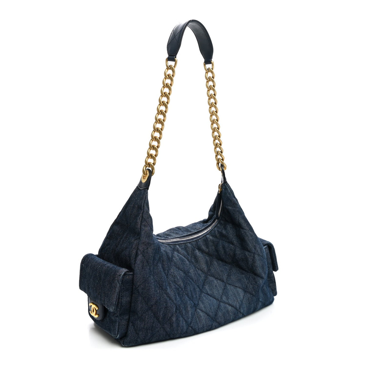 Maxi Quilted Hobo Bag - Blue