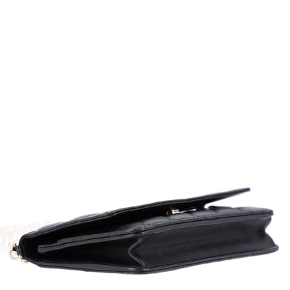 Quilted Lambskin Wallet Bag - Black