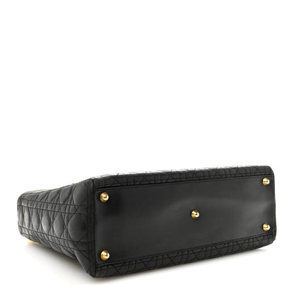Large Lambskin Handbag - Black