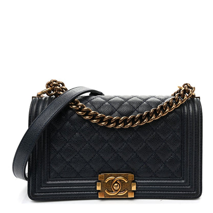 Medium Quilted Caviar Flap Shoulder Bag