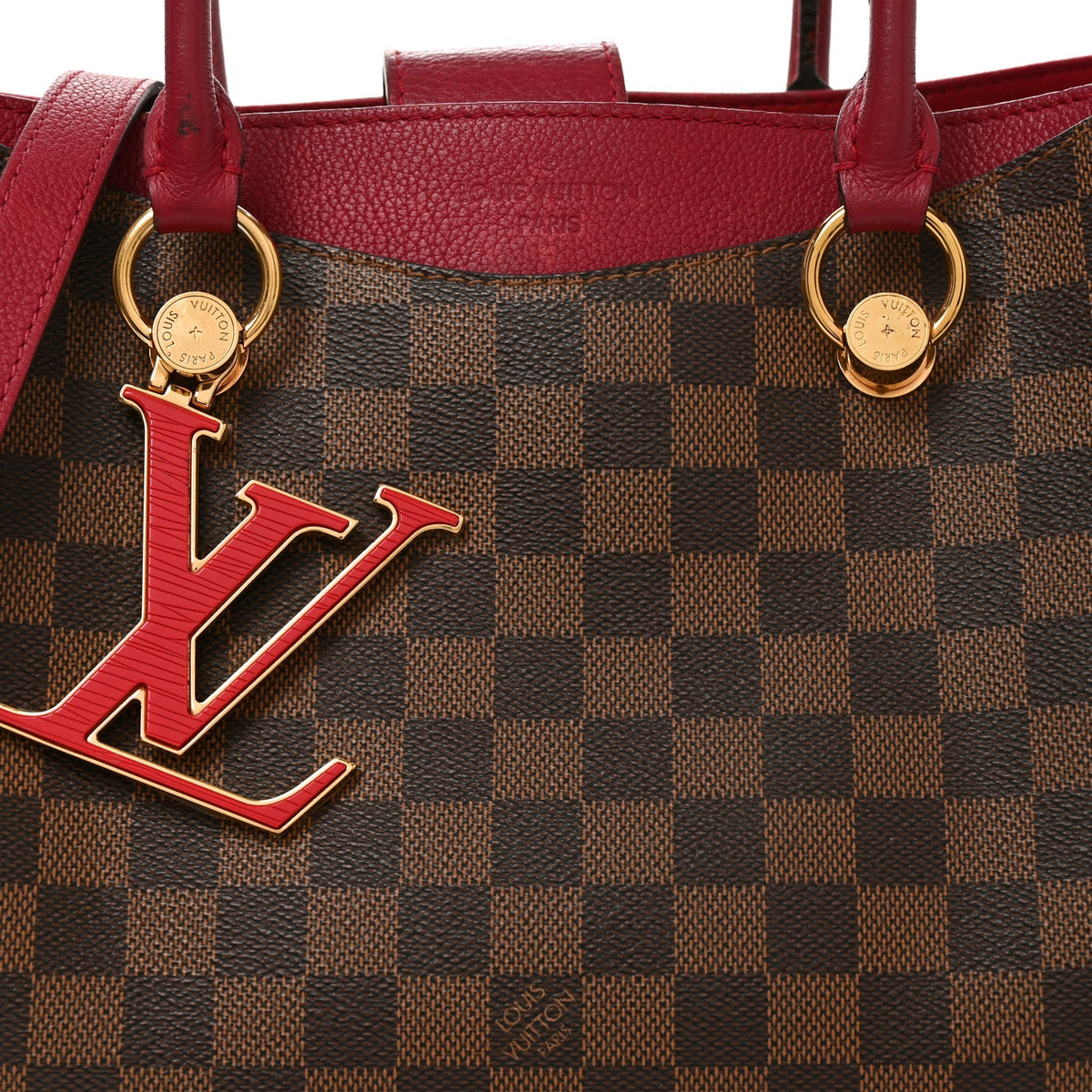 Damier Ebene Lv Riverside Lie De Vin Handbag